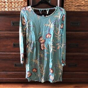 Roxy Green floral mini dress/tunic in size S